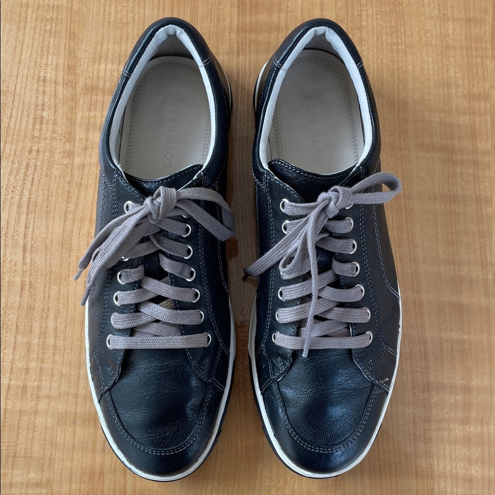 Cole Haan Nike Air Quincy Oxford Sneaker Lace Up Black Leather Mens Size 10.5